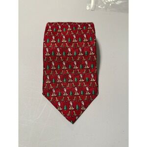 Red Santa Golf Silk Tie by Holiday Traditions Hallmark Design Collection Mens‎